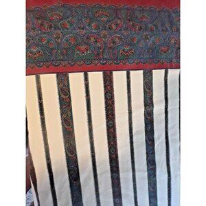 Vintage Full Flat Sheet Martex Yorkville Paisley & Stripes 101"L x 84"W Altered